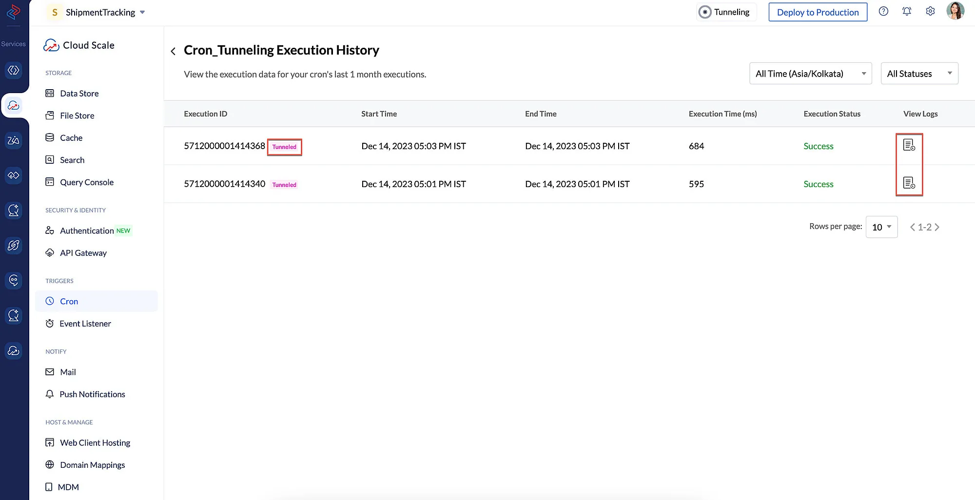 catalyst_tunneling_view_logs_hihglight