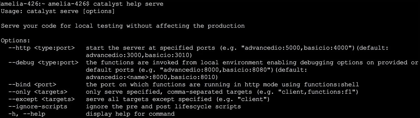 Command Syntax and Options Help