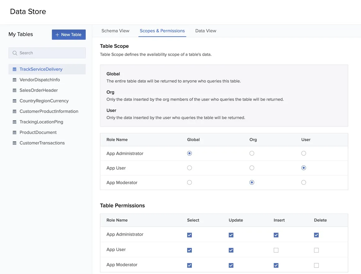 Catalyst Data Store- Scopes and Permissions