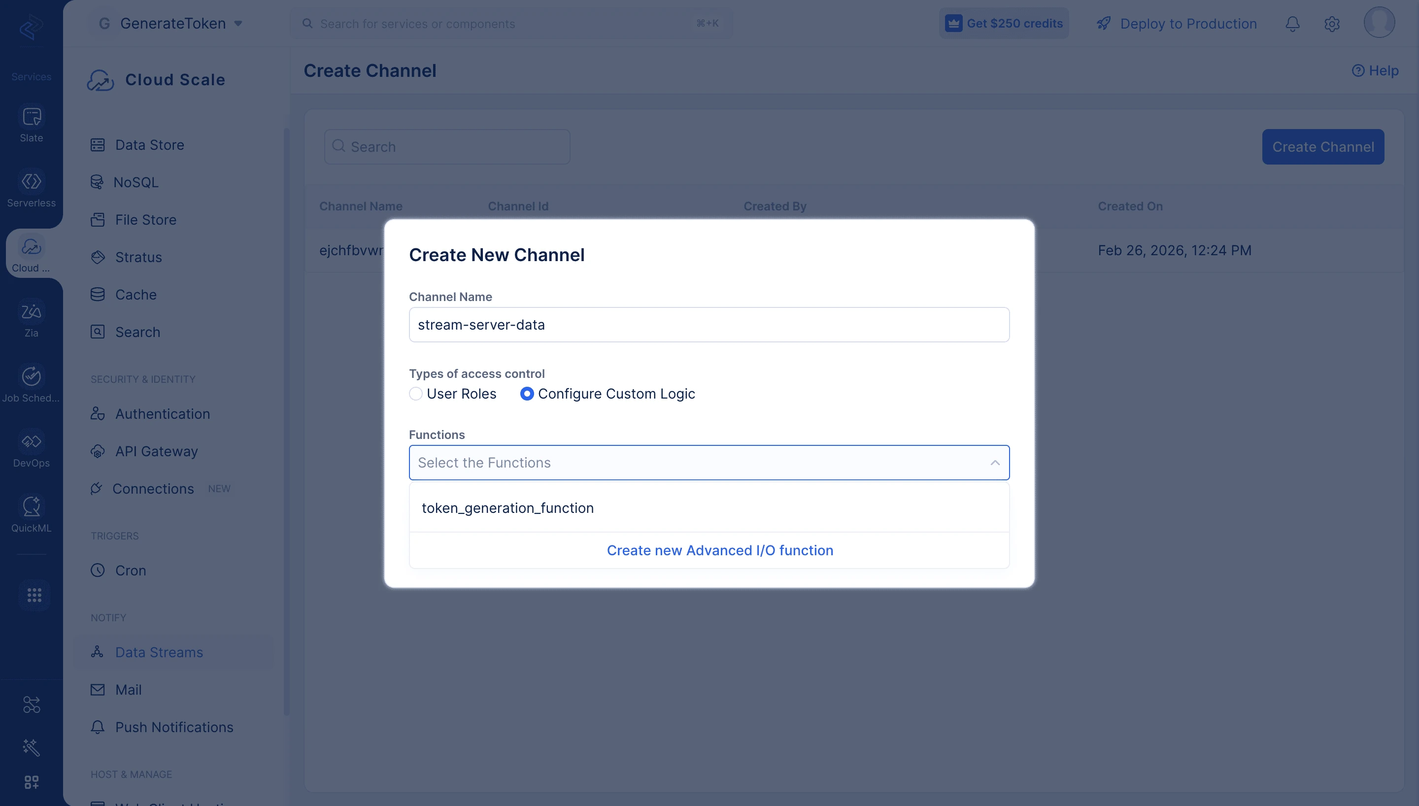 Select custom logic function for access control