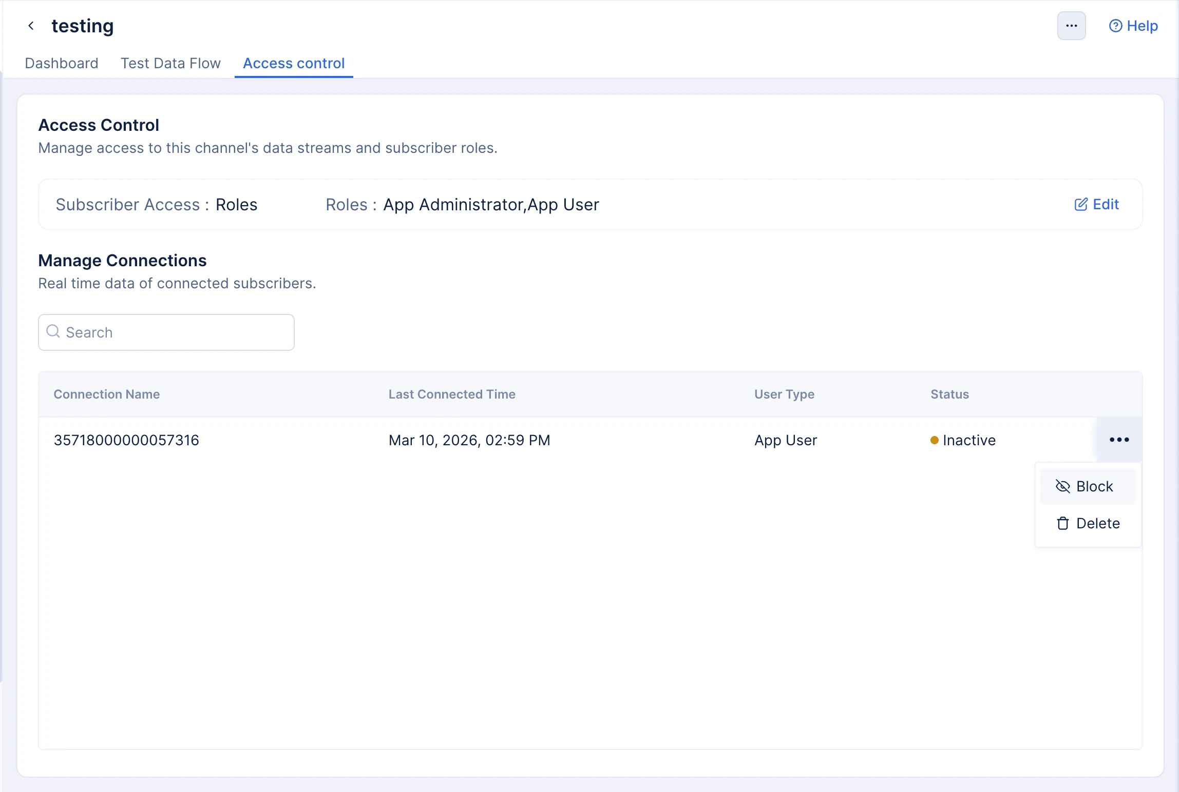 Block subscriber from three-dot menu