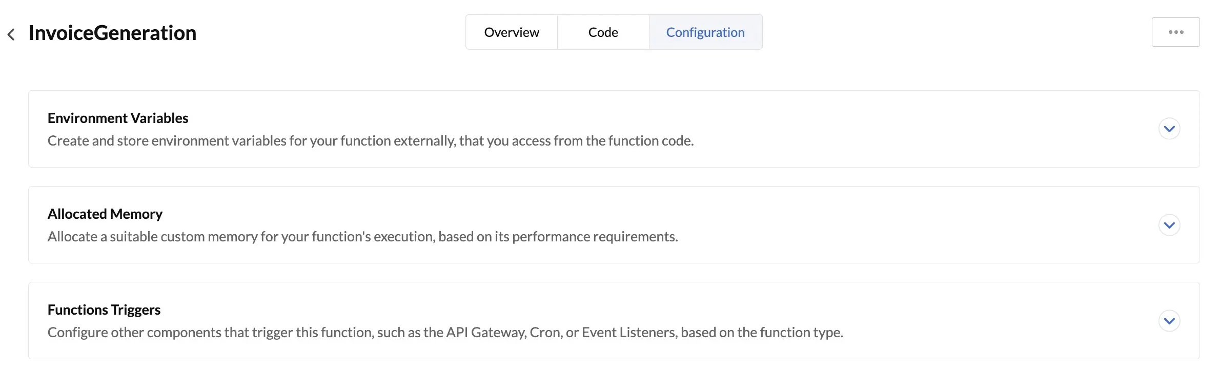 Functions- Configuration