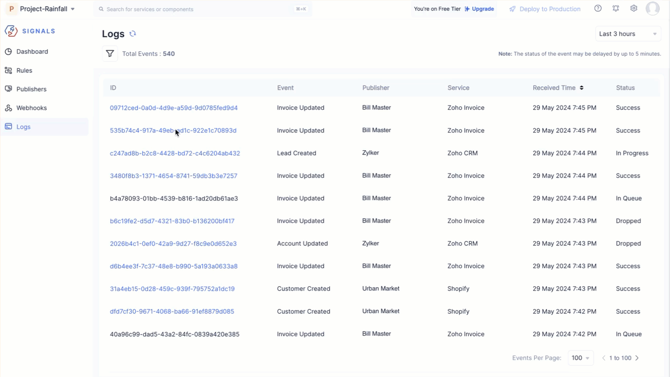 Overall logs filter