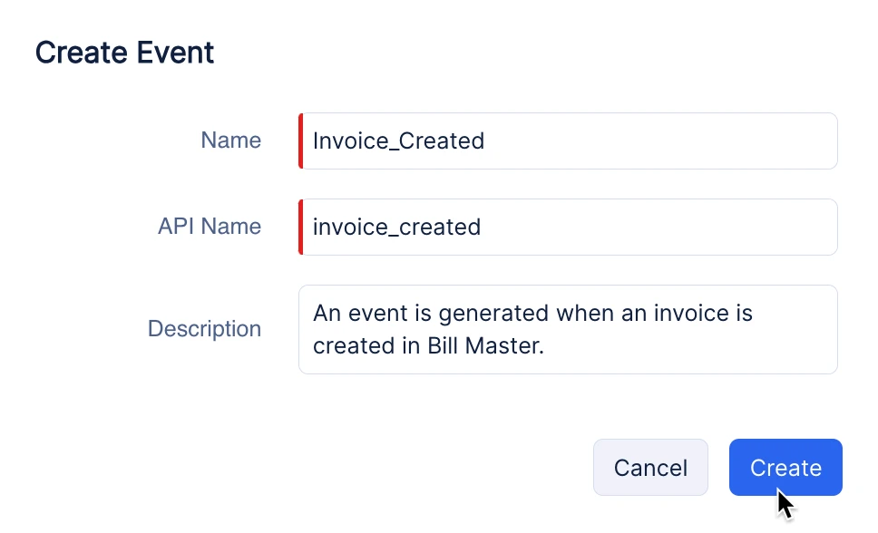 Creating an event to the Custom Publisher