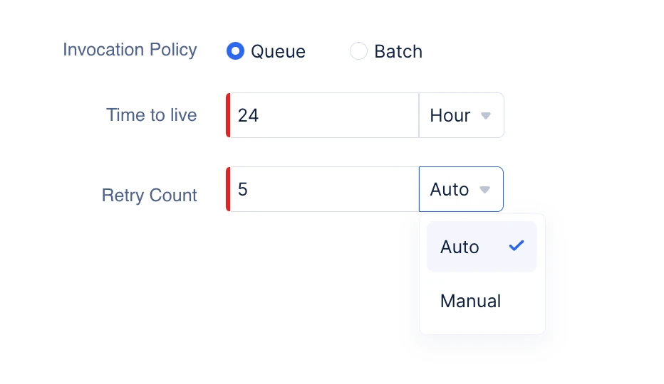 Providing number of retry attempts