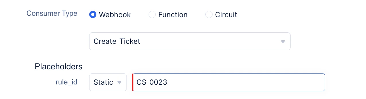 Providing static value to the placeholder