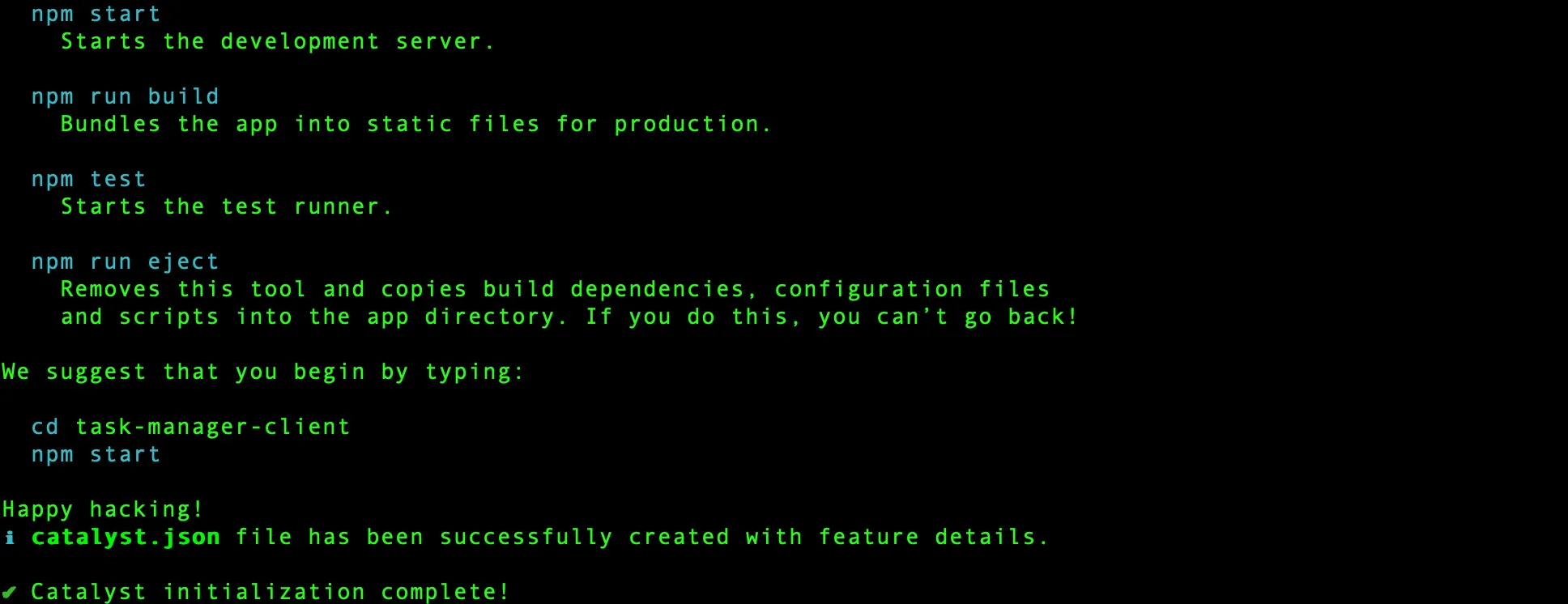 catalyst_tutorials_nosql_taskmanager_cli_init_cmpltd